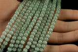 Cats Eye- Selenite Quartz- High Quality in Smooth Round, 4mm, 6mm, 8mm, 10mm, 12mm- Full Strand 15.5 inches Long- Olive