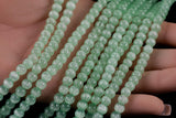 Cats Eye- Selenite Quartz- High Quality in Smooth Round, 4mm, 6mm, 8mm, 10mm, 12mm- Full Strand 15.5 inches Long- Light Lime Green