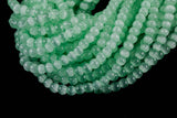 Cats Eye- Selenite Quartz- High Quality in Smooth Round, 4mm, 6mm, 8mm, 10mm, 12mm- Full Strand 15.5 inches Long- Light Lime Green