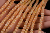 Cats Eye- Selenite Quartz- High Quality in Smooth Round, 4mm, 6mm, 8mm, 10mm, 12mm- Full Strand 15.5 inches Long- Umbre Orange Yellow
