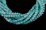 Cats Eye- Selenite Quartz- High Quality in Smooth Round, 4mm, 6mm, 8mm, 10mm, 12mm- Full Strand 15.5 inches Long- Umbre Blue