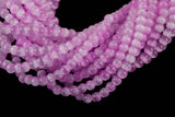 Cats Eye- Selenite Quartz- High Quality in Smooth Round, 4mm, 6mm, 8mm, 10mm, 12mm- Full Strand 15.5 inches Long- Umbre Pink Purple