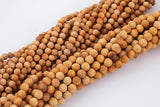 Natural Golden Sandalwood !Strong Scent! Smooth Round Beads 6mm 8mm 10mm 12mm 15.5" Strand Very Fragrant!