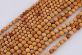 Natural Golden Sandalwood !Strong Scent! Smooth Round Beads 6mm 8mm 10mm 12mm 15.5" Strand Very Fragrant!