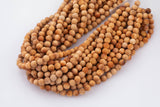 Natural Golden Sandalwood !Strong Scent! Smooth Round Beads 6mm 8mm 10mm 12mm 15.5" Strand Very Fragrant!