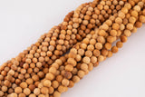 Natural Golden Sandalwood !Strong Scent! Smooth Round Beads 6mm 8mm 10mm 12mm 15.5" Strand Very Fragrant!