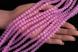 Cats Eye- Selenite Quartz- High Quality in Smooth Round, 4mm, 6mm, 8mm, 10mm, 12mm- Full Strand 15.5 inches Long- Fusia Pink