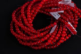 Cats Eye- Selenite Quartz- High Quality in Smooth Round, 4mm, 6mm, 8mm, 10mm, 12mm- Full Strand 15.5 inches Long- Red