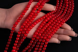 Cats Eye- Selenite Quartz- High Quality in Smooth Round, 4mm, 6mm, 8mm, 10mm, 12mm- Full Strand 15.5 inches Long- Red