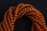 Cats Eye- Selenite Quartz- High Quality in Smooth Round, 4mm, 6mm, 8mm, 10mm, 12mm- Full Strand 15.5 inches Long- Brown