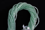 Cats Eye- Selenite Quartz- High Quality in Smooth Barrel 4x6mm- Full Strand 15.5 inches Long- Light Green