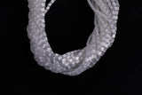 Cats Eye- Selenite Quartz- High Quality in Smooth Barrel 4x6mm- Full Strand 15.5 inches Long- White