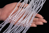 Cats Eye- Selenite Quartz- High Quality in Smooth Barrel 4x6mm- Full Strand 15.5 inches Long- White