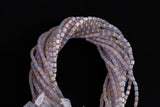 Cats Eye- Selenite Quartz- High Quality in Smooth Barrel 4x6mm- Full Strand 15.5 inches Long- Umbre Light Lavender