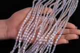 Cats Eye- Selenite Quartz- High Quality in Smooth Barrel 4x6mm- Full Strand 15.5 inches Long- Umbre Light Lavender
