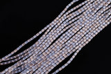Cats Eye- Selenite Quartz- High Quality in Smooth Barrel 4x6mm- Full Strand 15.5 inches Long- Umbre Light Lavender