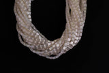 Cats Eye- Selenite Quartz- High Quality in Smooth Barrel 4x6mm- Full Strand 15.5 inches Long- Light Kunzite
