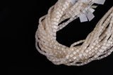 Cats Eye- Selenite Quartz- High Quality in Smooth Barrel 4x6mm- Full Strand 15.5 inches Long- Light Champagne