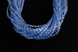 Cats Eye- Selenite Quartz- High Quality in Smooth Barrel 4x6mm- Full Strand 15.5 inches Long- Umbre Light Blue