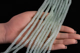 Cats Eye- Selenite Quartz- High Quality in Smooth Barrel 6mm or 8mm Full Strand 15.5 inches Long-Light Green
