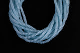 Cats Eye- Selenite Quartz- High Quality in Smooth Barrel 6mm or 8mm Full Strand 15.5 inches Long- Light Aqua Blue