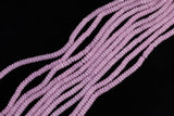 Cats Eye- Selenite Quartz- High Quality in Smooth Barrel 6mm or 8mm Full Strand 15.5 inches Long- Fusia Pink