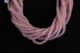 Cats Eye- Selenite Quartz- High Quality in Smooth Barrel 6mm or 8mm Full Strand 15.5 inches Long- Light Kunzite Pink