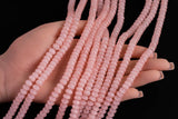Cats Eye- Selenite Quartz- High Quality in Smooth Barrel 6mm or 8mm Full Strand 15.5 inches Long- Peach