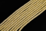 Cats Eye- Selenite Quartz- High Quality in Smooth Barrel 6mm or 8mm Full Strand 15.5 inches Long- Light Golden Yellow
