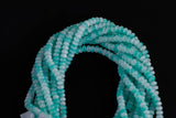 Cats Eye- Selenite Quartz- High Quality in Smooth Barrel 6mm or 8mm Full Strand 15.5 inches Long- Umbre Ligh Teal