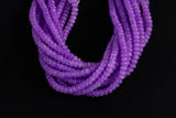 Cats Eye- Selenite Quartz- High Quality in Smooth Barrel 6mm or 8mm Full Strand 15.5 inches Long- Dark Lavender