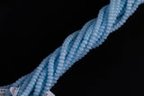 Cats Eye- Selenite Quartz- High Quality in Smooth Barrel 6mm or 8mm Full Strand 15.5 inches Long- Aqua