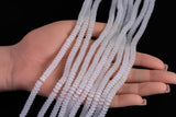 Cats Eye- Selenite Quartz- High Quality in Smooth Barrel 6mm or 8mm Full Strand 15.5 inches Long- White