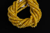 Yellow-Colored Jade - High Quality in Roundel, 8mm- Full 15.5 Inch Strand-Full Strand 15.5 inch Strand Smooth Gemstone Beads