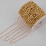 2.5mm Oval Round Chain Chain pvd Ion Gold Plated Chain - By the Yard - Tarnish Resistant