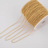 2.5mm Oval Round Chain Chain pvd Ion Gold Plated Chain - By the Yard - Tarnish Resistant