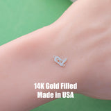 Fancy Cowgirl Cowboy Boots Connector - 14Kt Gold Filled or Sterling Silver- Boots Connectors - Bracelet Permanent Jewelry Supply- Flower