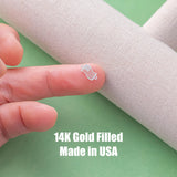 American Flag Connectors - 14Kt Gold Filled or Sterling Connectors Permanent Jewelry Wavy or Heart USA Flag Bracelet or Necklace