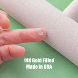 American Flag Connectors - 14Kt Gold Filled or Sterling Connectors Permanent Jewelry Wavy or Heart USA Flag Bracelet or Necklace