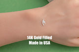 Cowboy Hat Feather Permanent Jewelry Connector - 14kt gold filled or Sterling Silver - Made in the USA
