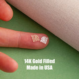 Monstera Leaf Permanent Jewelry Connector - 14kt gold filled or Sterling Silver - Made in the USA