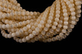 Cats Eye- Selenite Quartz- High Quality in Smooth Round, 4mm, 6mm, 8mm, 10mm, 12mm- Full Strand 15.5 inches Long- Pale Yellow