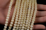 Cats Eye- Selenite Quartz- High Quality in Smooth Round, 4mm, 6mm, 8mm, 10mm, 12mm- Full Strand 15.5 inches Long-Canary Yellow