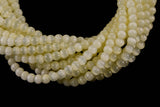 Cats Eye- Selenite Quartz- High Quality in Smooth Round, 4mm, 6mm, 8mm, 10mm, 12mm- Full Strand 15.5 inches Long-Canary Yellow