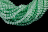 Cats Eye- Selenite Quartz- High Quality in Smooth Round, 4mm, 6mm, 8mm, 10mm, 12mm- Full Strand 15.5 inches Long- Light Lime Green