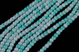Cats Eye- Selenite Quartz- High Quality in Smooth Round, 4mm, 6mm, 8mm, 10mm, 12mm- Full Strand 15.5 inches Long- Umbre Blue