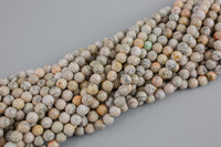 Natural Banded Wood Jasper, High Quality in Faceted Round Gemstone Beads