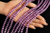 Cats Eye- Selenite Quartz- High Quality in Smooth Round, 4mm, 6mm, 8mm, 10mm, 12mm- Full Strand 15.5 inches Long-Grape Purple