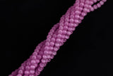 Cats Eye- Selenite Quartz- High Quality in Smooth Round, 4mm, 6mm, 8mm, 10mm, 12mm- Full Strand 15.5 inches Long- Fusia Pink