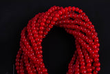 Cats Eye- Selenite Quartz- High Quality in Smooth Round, 4mm, 6mm, 8mm, 10mm, 12mm- Full Strand 15.5 inches Long- Red